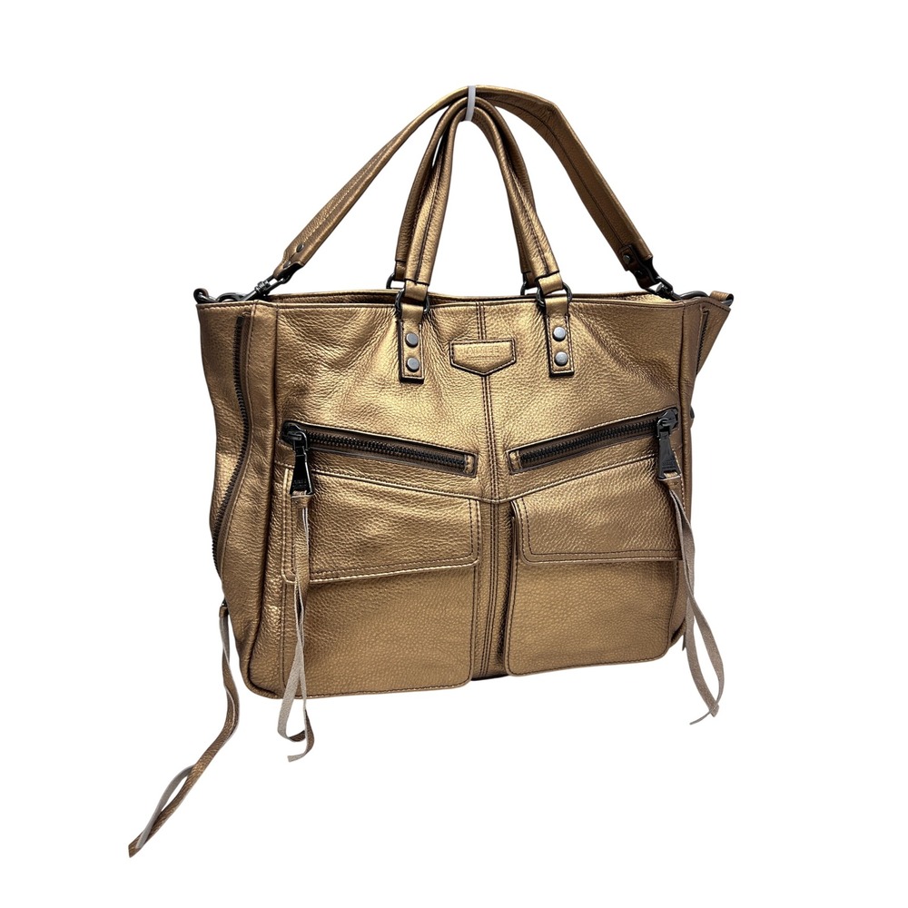 Aimee Kestenberg Tamitha Tote Women Large Bronze Excellent Metallic Leather Bag